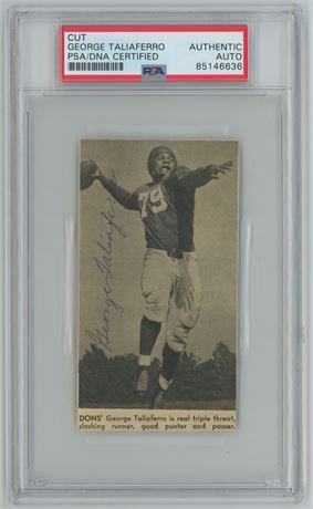 George Taliaferro Cut (Newspaper) Auto PSA Authentic Auto