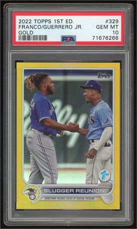 2022 Topps 1st Edition #329 Franco & Guerrero Jr Gold PSA 10 GEM MINT