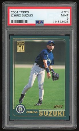 2001 Topps #726 Ichiro Suzuki RC PSA 9 MINT