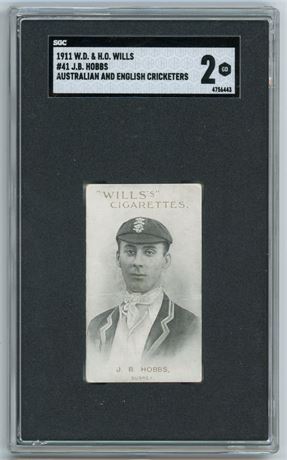 1911 WD & HO Wills #41 JB Hobbs Australian and English Cricketers SGC 2 GOOD