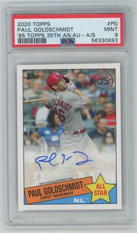 2020 Topps Paul Goldschmidt '85 Topps 35th Anniversary Autograph PSA 9 MINT