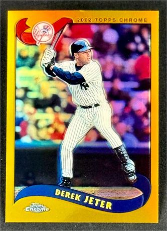 2002 Topps Chrome #75 Derek Jeter Gold Refractor