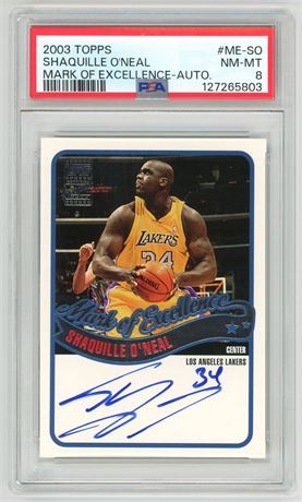 2003 Topps Shaquille O'Neal Mark Of Excellence Auto PSA 8 NMMT