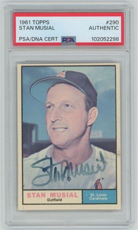1961 Topps #290 Stan Musial Autograph PSA Authentic