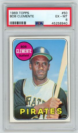 1969 Topps #50 Roberto Clemente PSA 6 EXMT