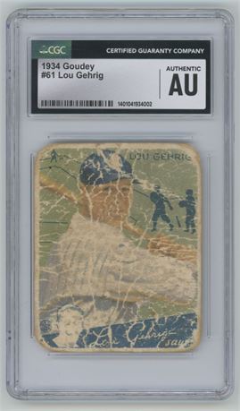 1934 Goudey #61 Lou Gehrig CGC Authentic