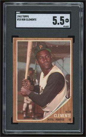 1962 Topps #10 Roberto Clemente SGC 5.5 EX+