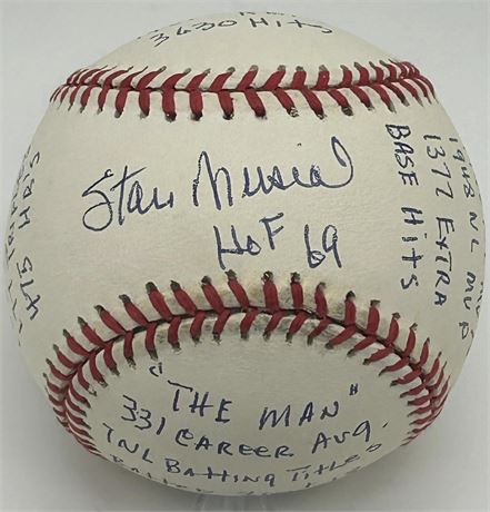 Stan Musial Autographed Official NL Baseball 557/1000 RJA COA LOADED w/ Insc