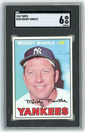 1967 Topps #150 Mickey Mantle SGC 6 EXMT