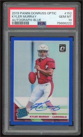 2019 Donruss Optic #152 Kyler Murray Autograph Blue 32/75 PSA 10 GEM MINT