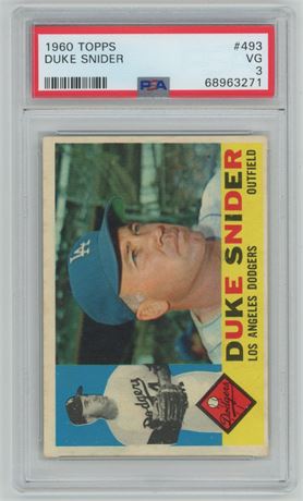 1960 Topps #493 Duke Snider PSA 3 VG