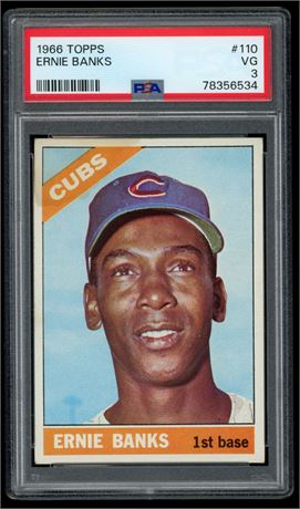 1966 Topps #110 Ernie Banks PSA 3 VG Nicely Centered