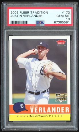 2006 Fleer Tradition #173 Justin Verlander RC PSA 10 GEM MINT