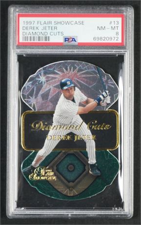 1997 Flair Showcase #13 Derek Jeter Diamond Cuts PSA 8 NMMT