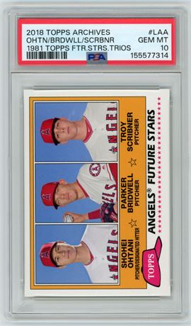 2018 Topps Archives Shohei Ohtani RC 1981 Future Stars Trios PSA 10 GEM MINT