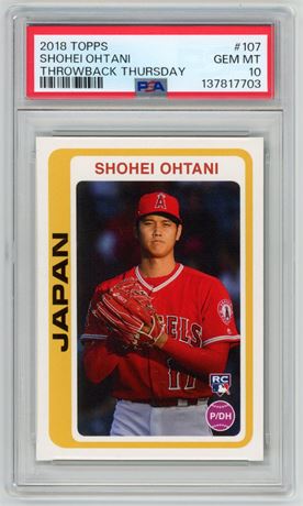 2018 Topps #107 Shohei Ohtani Throwback Thursday RC PSA 10 GEM MINT
