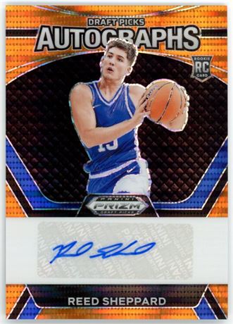 2024 Panini Prizm Draft Picks Reed Sheppard RC Orange Pulsar 12/49 Auto