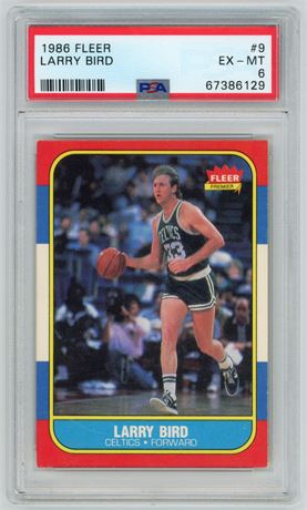 1986 Fleer #9 Larry Bird PSA 6 EXMT