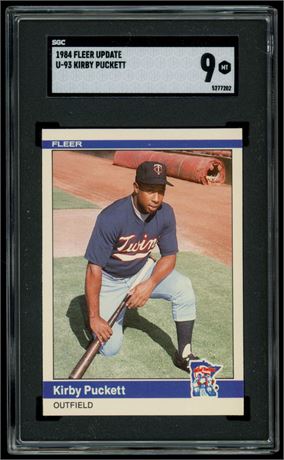 1984 Fleer Update Kirby Puckett RC SGC 9 MINT