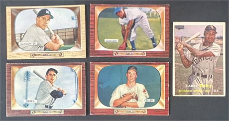 1955-57 Bowman/Topps Baseball Raw Star Lot (5) w/ Berra