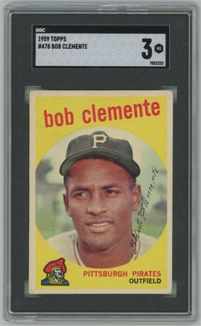 1959 Topps #478 Roberto Clemente SGC 3 VG