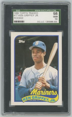 1989 Topps Traded #41T Ken Griffey Jr RC SGC 10 GEM MINT