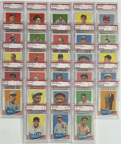 1961 Fleer Baseball Greats PSA Graded Lot (28) AVG Grade 6.91 w/ 3 PSA 8