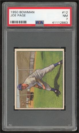 1950 Bowman #12 Joe Page Low# PSA 7 NM
