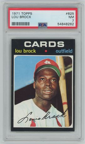 1971 Topps #625 Lou Brock PSA 7 NM