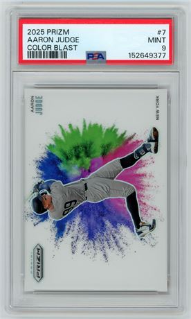 2025 Prizm #7 Aaron Judge Color Blast PSA 9 MINT