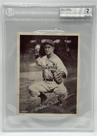 1936 R311 Premiums #G3 Mickey Cochrane BGS 2 GOOD, Pop 1, 2 Higher