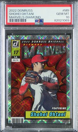 2022 Donruss #17 Shohei Ohtani Marvels Diamond SSP PSA 10 GEM MINT