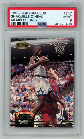 1992 Stadium Club #247 Shaquille O'Neal RC Members Only PSA 9 MINT