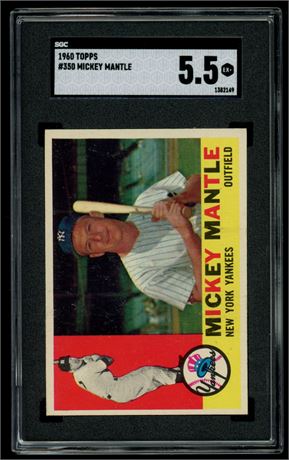 1960 Topps #350 Mickey Mantle SGC 5.5  Nice Color!