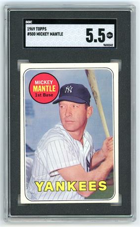 1969 Topps #500 Mickey Mantle SGC 5.5 EX+