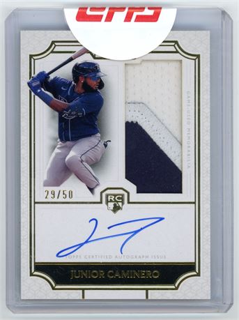 2024 Topps Definitive 29/50 Junior Caminero RC Auto Patch Factory Sealed
