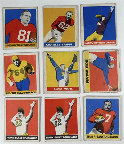 1948 Leaf Football Lot (9) Low-Grade to VG (READ)