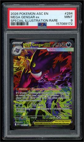 2026 Pokemon ASC EN #284 Mega Gengar EX Special Illustration Rare PSA 9