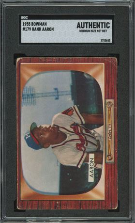 1955 Bowman #179 Hank Aaron SGC Authentic