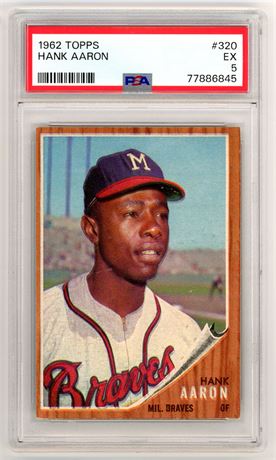 1962 Topps #320 Hank Aaron PSA 5 EX