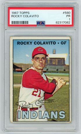 1967 Topps #580 Rocky Colavito Hi# PSA 1 POOR
