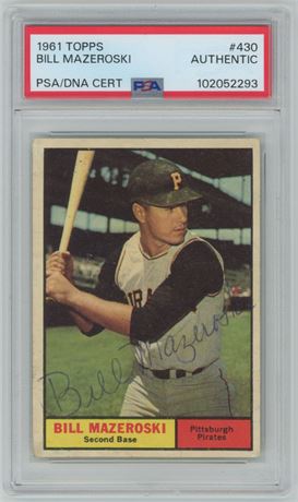 1961 Topps #430 Bill Mazeroski Autograph PSA Authentic