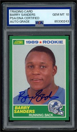 1989 Score #257 Barry Sanders RC PSA Auto 10