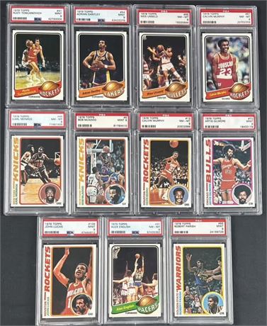 1978-1979 Topps Basketball PSA Graded Lot (11) Monroe, Gilmore, and Parish