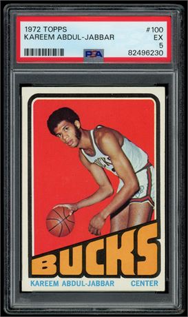 1972 Topps #100 Kareem Abdul-Jabbar PSA 5 EX