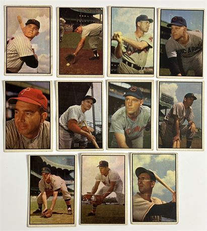 1953 Bowman Color Lot (11) 10 are Hi#'s Low Grade READ