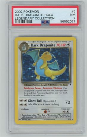 2002 Pokemon #5 Dark Dragonite-Holo Legendary Collections PSA 7 NM