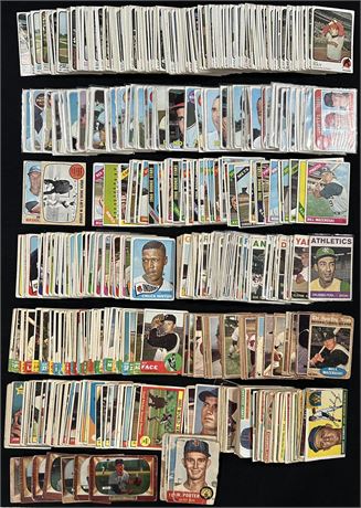 1953-1973 Baseball LOW GRADE Lot (400+) w/ Stars - see pics