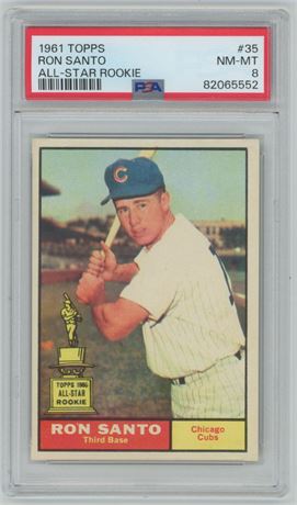 1961 Topps #35 Ron Santo RC PSA 8 NM