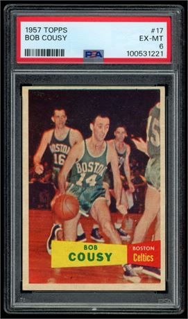1957 Topps #17 Bob Cousy RC PSA 6 EXMT
